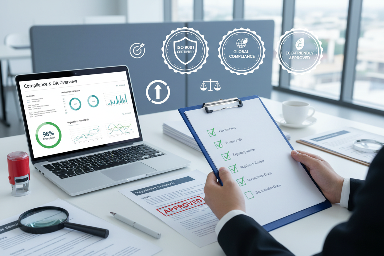 QA and complaince mock up  or stock picture for information about this topic section